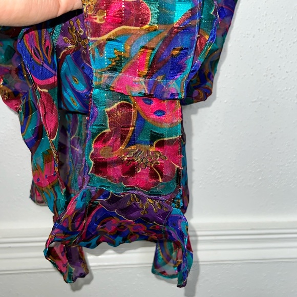 VS 90s Gold Label semisheer floral & paisley print in jewel tones teddy bodysuit - Picture 14 of 17